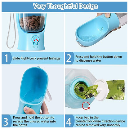 Dog Outdoor Water Bottle and Food Container