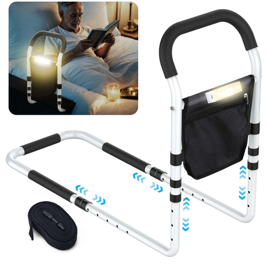 Adjustable Assist Bed Rail for Senior w/ Storage Bag