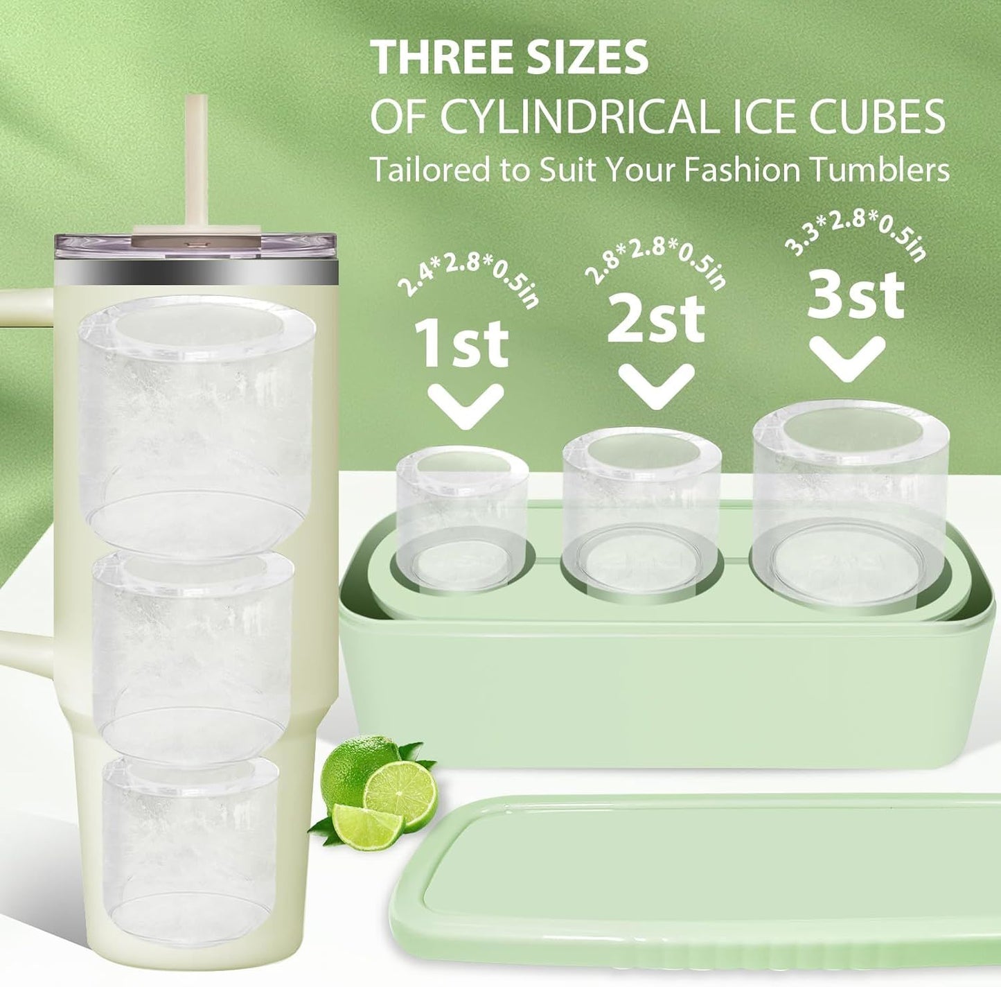 Tumbler Ice Mold Silicone w/ Tray