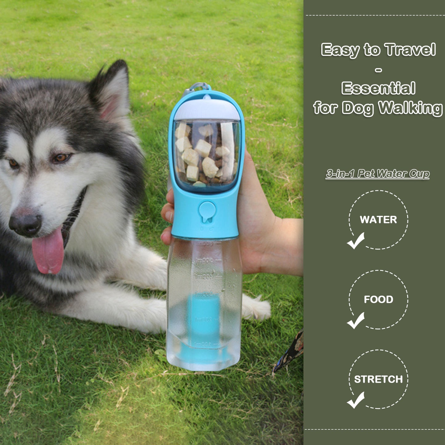 Dog Outdoor Water Bottle and Food Container