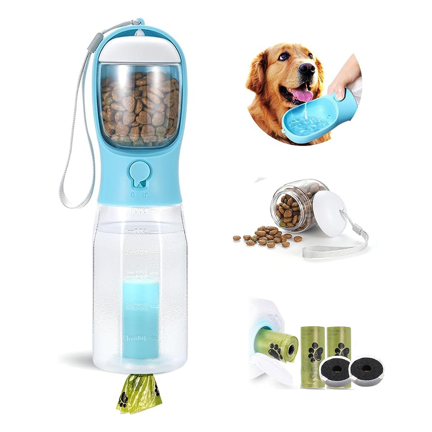 Dog Outdoor Water Bottle and Food Container